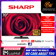 Sharp 8K UHD Android SMART TV (70 Inch) LED HDR10 Deep Chroma Pro Display 8TC70DW1X Android TV