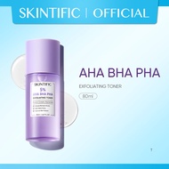 SKINTIFIC Aha Bha Pha Exfoliating Toner 80ml - for Exfoliation, Facial Glow and Smooth Skin
