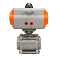 DN8 DN10 DN15 DN20 DN25 DN32 DN40 DN50  Three Piece Pneumatic Ball Valve With High Platform 304 Doub