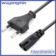 wuyangmin EU Power Cable 2pin IEC320 C7 US Power Extension Cord For Dell Laptop Charger Canon Epson 
