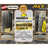 🔥265/35 R18 NEW TYRE  ORIGINAL TYRE IMPORT | Tayar Baru Berkualiti, Tebal & Cantik | 100%