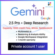 Gemini Pro 2.5 Google AI – 2TB Plan Google One – Write, Translate, Analyze, Create Images Private Ac