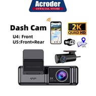 Acroder Dashcam Car 2K WiFi GPS Front Rear Cameras 24H Parking Monitoring Loop Recording