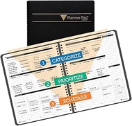 Planner Pad Spiral Bound 3-Tier Funnel Down 12 Month Organizer, October 2025 – September 2026, Black