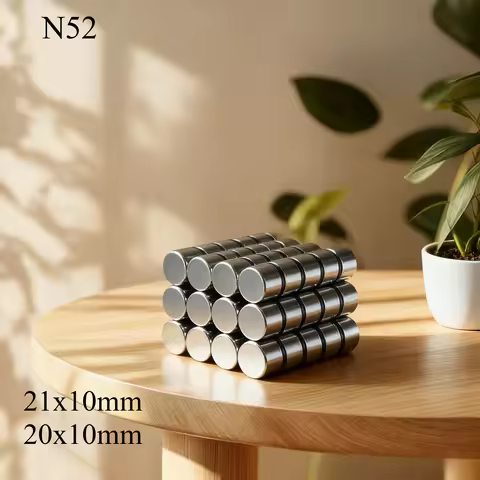 N52 20x10 21X10 Neodymium Magnet Booster Nickle Coating Round Search Magnetic Ebike Fridge Motor Gen