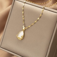 [ Bayar Ditempat ] Kalung Titanium Wanita Import / Kalung Wanita Model Baru / Kalung Emas 23K Anti Karat Selamanya