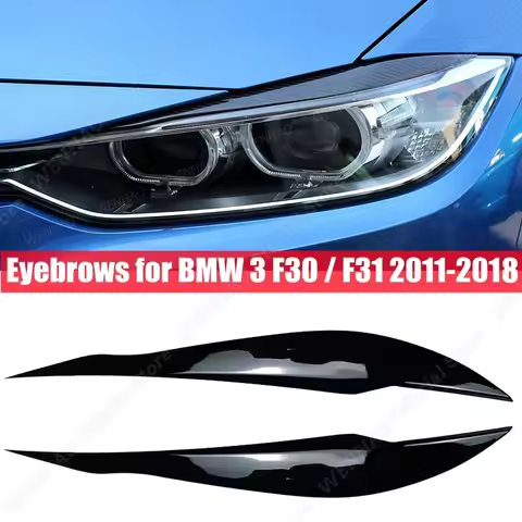 Gloss ABS Headlight Eyebrow Eyelid for BMW F30 Sedan 2012-2015 320i 328i 335i F80 M3 2014-2018 F31 T