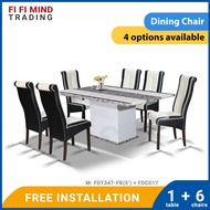 Jorge Marble Dining Set/ Marble Dining Table/ Meja Makan 6 Kerusi/ Meja Makan Marble/ Meja Makan Set