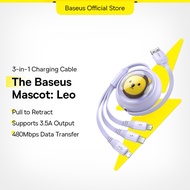 Baseus Leo Retractable Charging Cable 3 in 1 USB to M+L+C 3.5A Fast Charging Data Core