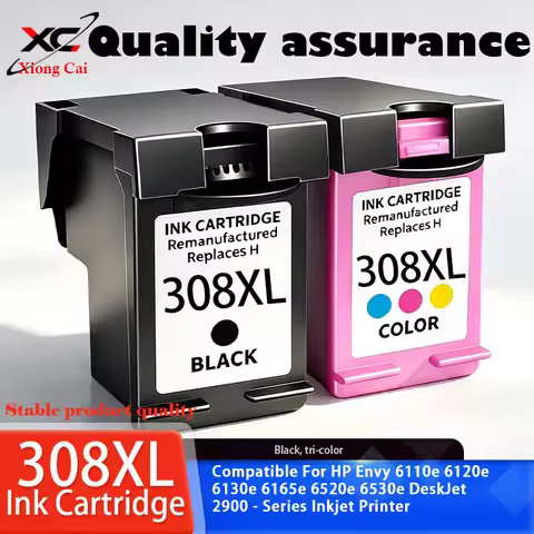 308XL ink cartridge is suitable for HP Envy 6110e 6120e 6165e 6500 6520e 6130e 6530e DeskJet 2900 29
