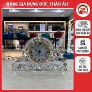 Bohemian crystal desk clock 16cm high × 27cm wide, accurate time - Czech product