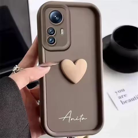Customized Personalized Name INS 3D Love Heart Case For Xiaomi Mi 12t 13t Pro Mi12t Pro Luxury Silic