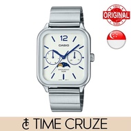 [Time Cruze] Casio MTP-M305 Moon Phase Stainless Steel White Dial Men Watch MTP-M305D-7A MTP-M305D-7