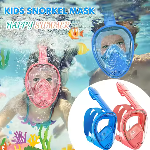 Professional Snorkeling Diving Mask Foldable 180 Degree Underwater Scuba Full Face Snorkel Mask Anti