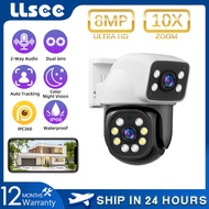 LLSEE 1080P CCTV Camera WiFi Kết nối 360 quay ống kính kép hai chiều giọng nói IP66 Camera chống thấ