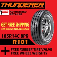 185R14C 8Ply Thunderer R101 Tires 102/100Q (Thailand made)  Free Rubber Tire Valve and Wheel Weight