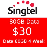 Singtel 80GB 4 Week Data $30 Top Up / Recharge