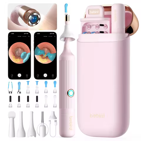 [Pink Color] Bebird EarSight Plus I35R Visual Earpick Ear Cleaner Bendable & Affordable All-in-1 Ear