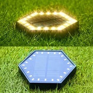 太陽能六角地面射燈 地燈 露台 通道草地 村屋照明 地面戶外景觀照明 太陽能燈 感應燈