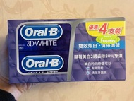 一盒4支 Oral B 3D White 雙效炫白 青檸薄荷 美白牙膏 2週去除80%牙漬 防蛀 清潔牙菌斑