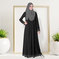 Jubah Abaya Ankara Top Panel Dress For Women Baloon - Ankara