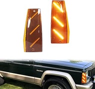 ADIIL Amber Front Bumper Side Marker Lights Side Marker Lamp For 84-96 Jeep Cherokee 86-92 Comanche 