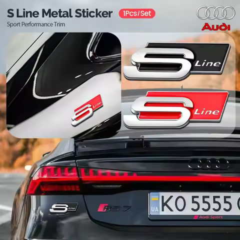 1/2Pcs 3D Metal S LINE Emblem Car Sticker Badge Accessories For Audi A1 A3 A4 B8 8P A6 C7 A5 Q5 B7 B