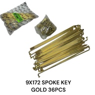 MOTORCYCLE SPOKE KEY CHROME GOLD (9X172)