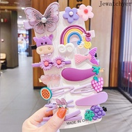 14 chiếc dễ thương tóc kẹp Set Bangs Kẹp tóc Hoa Trái cây Bé gái Barrettes Phụ kiện tóc