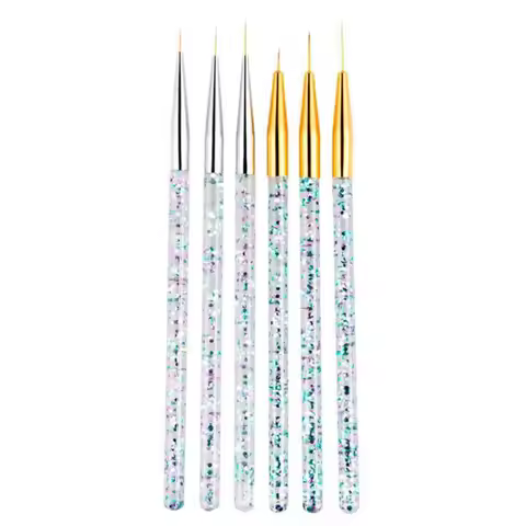 3Pcs Specialty Acrylic French Stripe Nail Art Liner Brush Set 3D Tips Manicure Ultra-thin Line Drawi