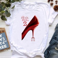 The Devil Wears Prada 2 printed T Shirt Girls Women's Tshirt Girls Red High Heel Fashion T-Shirt Sum