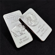 Ready Straw Silver Bar Gold Bar American Bison Commemorative Coin 1OZ Square Commemorative Nugget In