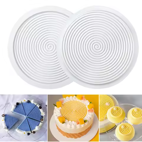 Silicone Baking Pan for Pastry 1/2/6/15 Holes 3D Spiral Shape Mousse Cake Mold Round Chocolate Mould