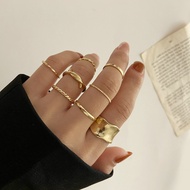 Rings set 8 pieces Irregular Alloy Rings Creative Cool Style Unique Ring set 8 Piece set