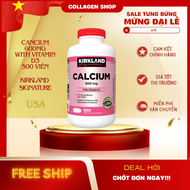 Viên uống Canxi Kirkland Calcium 600mg + D3 hộp 500 viên của Mỹ