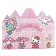 日本Hello Kitty Little twin stars 城堡生日卡 AA
