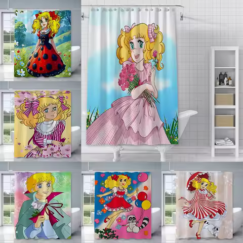 Shower Curtain Waterproof Polyester Fabric Paint Colorful Bath Curtains Candy Candy Home Bathroom De