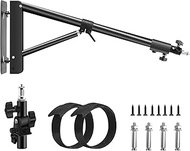 Wellmaking Wall Mount Triangle Boom Arm 53inch/135cm Length Adjustable Support 180° Flexible Rotatio