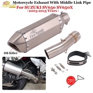 Slip On For SUZUKI SV650 SV650X SV650S SV 650 2003 - 2015 Years Motorcycle Exhaust Escape 51mm Middl