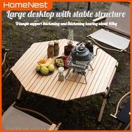 Egg Roll Table 120CM Table Outdoor Camping Table Glamping Folding Table Solid Pine Beech Wood Portab