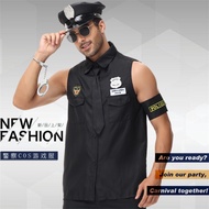 NEW 5pcs/set Police Costume for Men's Cop America Officer Costume Adults Policeman Top with Accessor