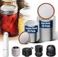 50PCS Canning Lids - 25 Wide Mouth(3.31") & 25 Regular Mouth(2.67") Mason Jar Lids, Vacuum Seal for 