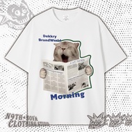 24H SHIP N9THNOVA Trendy Casual Cartoon Cat Reading Newspaper Print T-Shirt CAT NEWS Morning