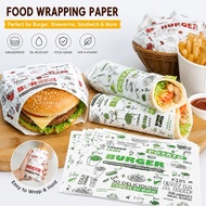 (100pcs+-) Burger Shawarma Wrapping Paper Cheapest - Kertas Pembalut Burger Shawarma Murah