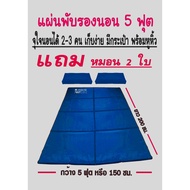 Merlin 5 Feet (Double Pad) Blue Can Sleep 2-3 People Large Size Free 2 Pillows Easy To Carry Bag 150