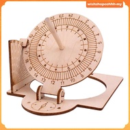 [WishshopeehhhMY] Equatorial Sundial Clock DIY Wooden Building Easily Install Experiment Equipment L