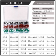 DIY Tool Box Set Thickness 1.5mm 3.1mm 170PCS 15 Sizes Sealing Rubber Oring Kit NBR Fluoro Viton FKM