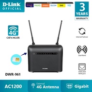 D-LINK LTE 4G Sim Card Dual band (2.4ghz + 5ghz) AC1200 CAT 6 gigabit router DWR-961
