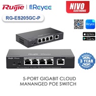 REYEE RUIJIE RG-ES205GC-P 5-PORT GIGABIT CLOUD MANAGED POE+ SWITCH