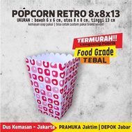 Retro Popcorn Box 8x8x13 cm Foodgrade